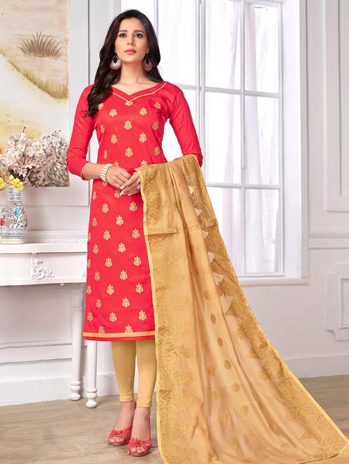 embroidered unstitched churidaar suit - 15694352 - Very Small Image - 1