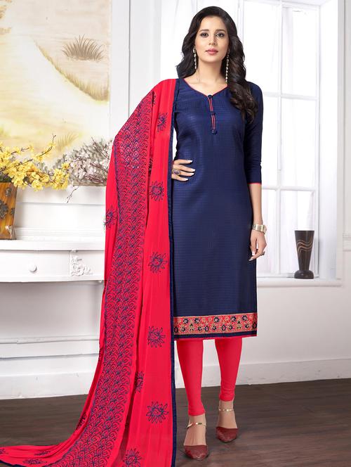 embroidered unstitched churidaar suit - 15694354 - Very Small Image - 1