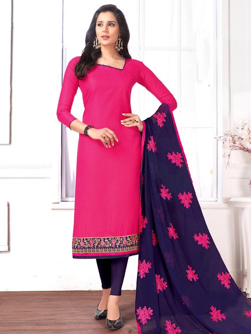 embroidered unstitched churidaar suit - 15694360 - Very Small Image - 1