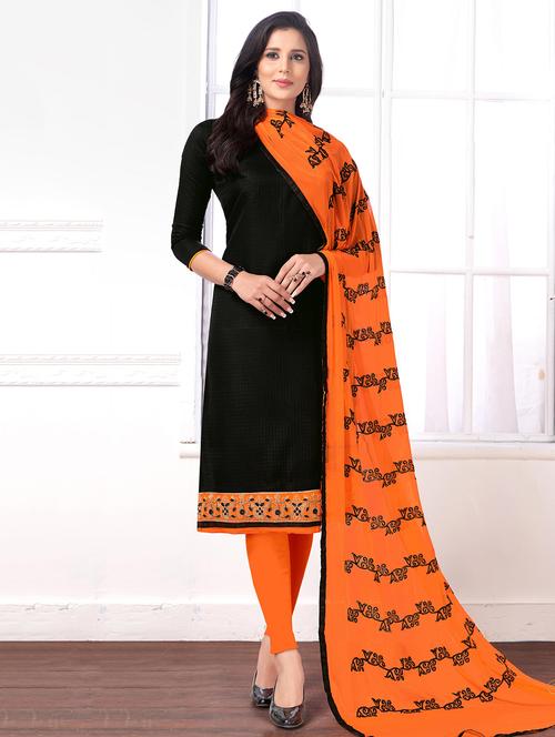 embroidered unstitched churidaar suit - 15694362 - Very Small Image - 1