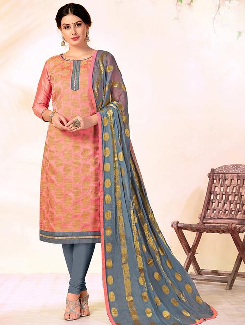 embroidered unstitched churidaar suit - 15694365 - Very Small Image - 1