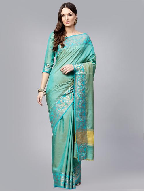 conversational border woven saree with blouse - 15694902 - Very Small Image - 1