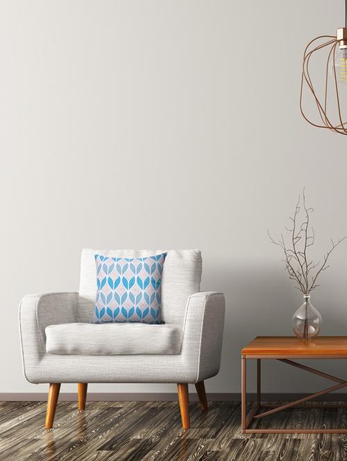 cotton blue/aqua square cushion cover- set of 1 (45 x 45 cm) - 15695098 - Very Small Image - 1