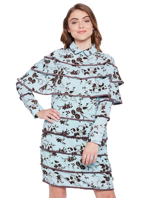 frayed lace floral layered dress - 15695453 - Very Small Image - 1