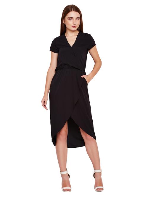 front overlap asymmetric blouson dress - 15695465 - Very Small Image - 1