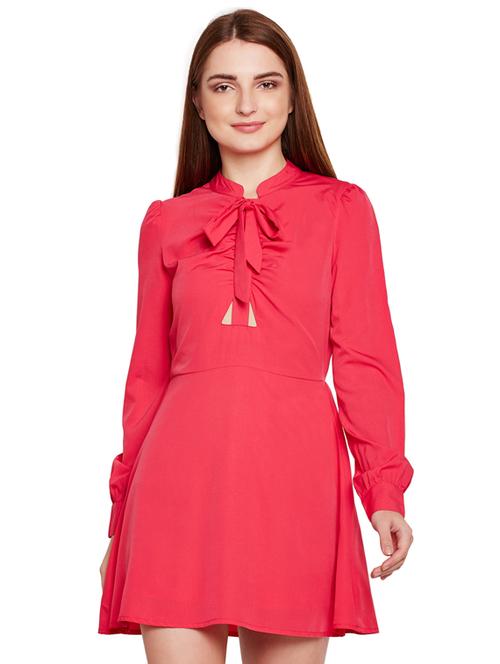 tie up neck a-line dress - 15695466 - Very Small Image - 1