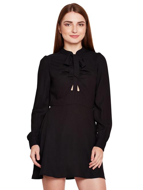 tie up neck a-line dress - 15695467 - Very Small Image - 1