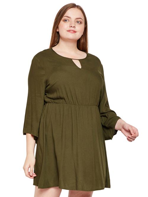keyhole neck blouson plus dress - 15695476 - Very Small Image - 1