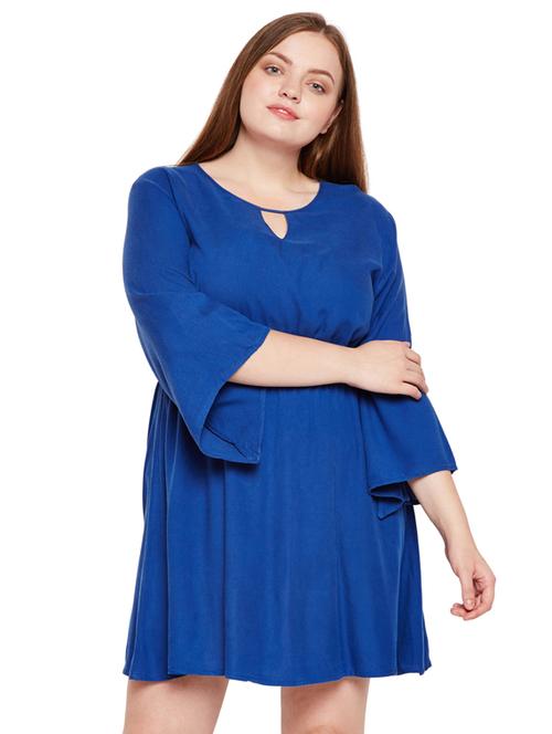 keyhole neck blouson plus dress - 15695477 - Very Small Image - 1