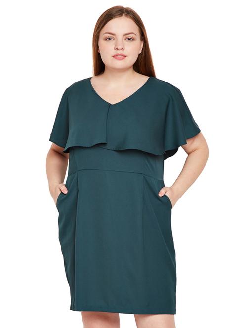 ruffled overlay pocket detail plus dress - 15695481 - Very Small Image - 1