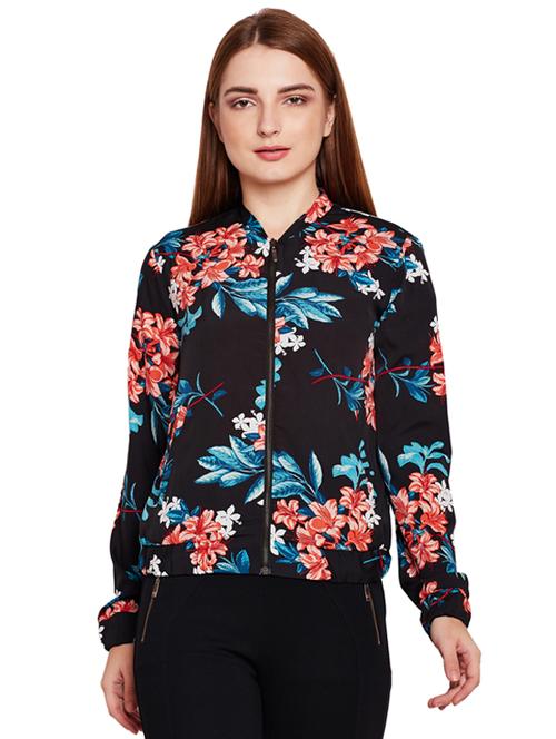 zip up floral varsity jacket - 15695514 - Very Small Image - 1