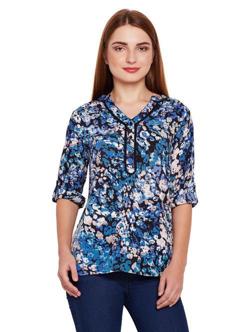 roll up sleeved button detail top - 15695591 - Very Small Image - 1