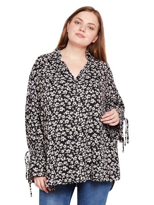 floral asymmetric plus tunic - 15695604 - Very Small Image - 1