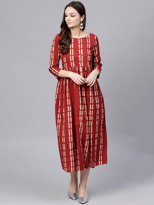 flared printed dress - 15696072 - Very Small Image - 1