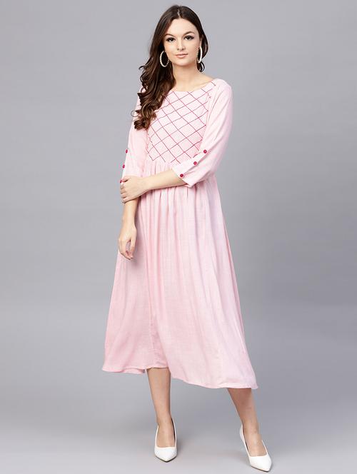 flared embroidered dress - 15696073 - Very Small Image - 1