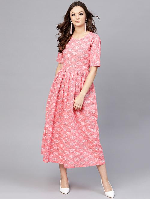 flared printed dress - 15696088 - Very Small Image - 1