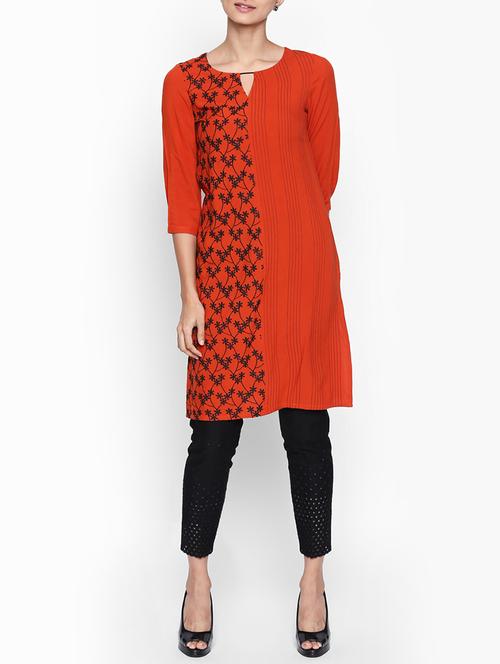 straight embroidered kurta - 15696328 - Very Small Image - 1