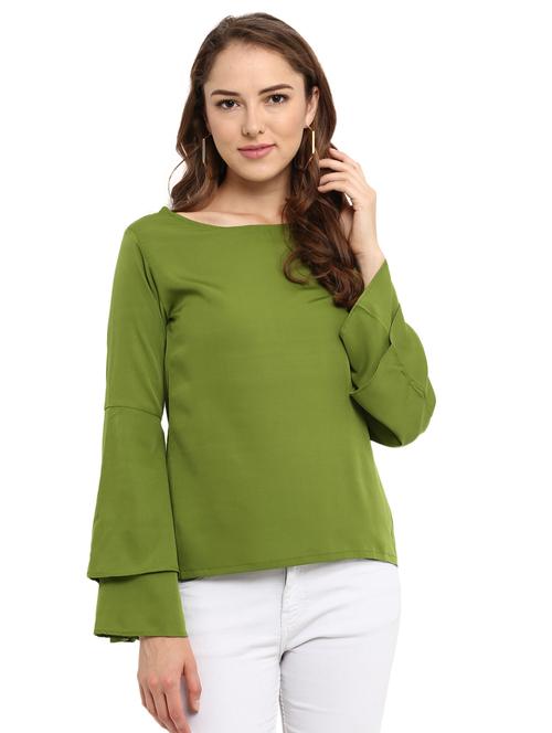 fern green bell sleeved top - 15697100 - Very Small Image - 1