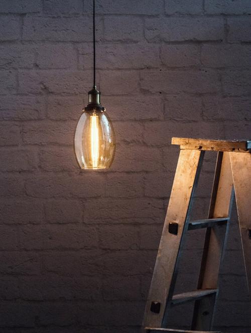contemporary lustrous oval glass hanging light - 15697145 - Very Small Image - 1