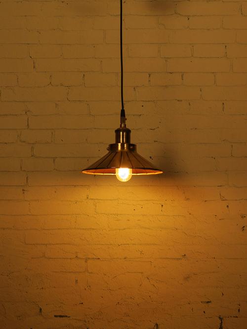 antique brass finished umbrella pendant light - 15697162 - Very Small Image - 1