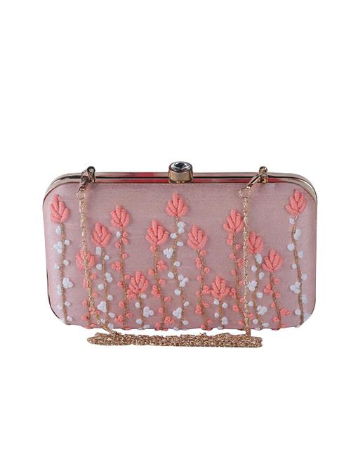 pink faux silk box clutch - 15697361 - Very Small Image - 1