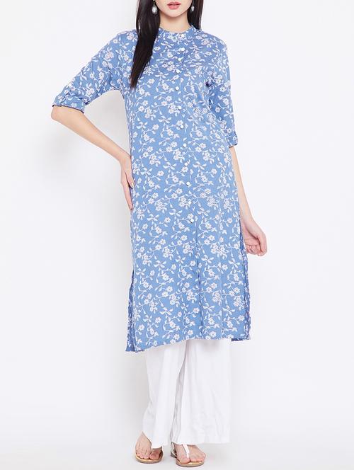 printed straight kurta - 15697365 - Very Small Image - 1