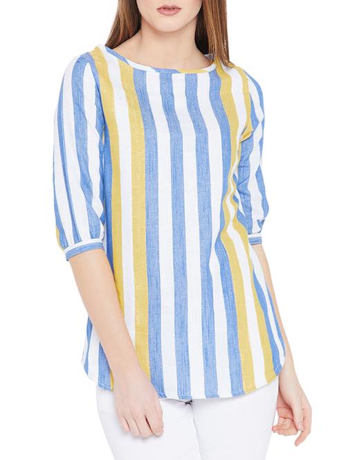 curved hem striped tunic - 15697381 - Very Small Image - 1
