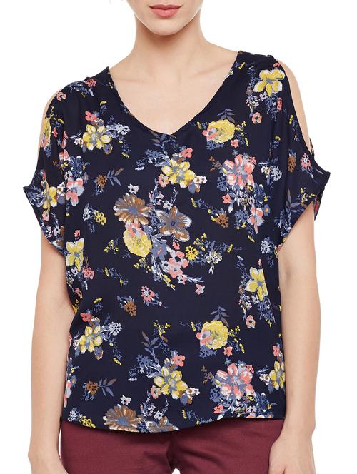 cold shoulder floral top - 15697398 - Very Small Image - 1