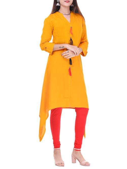 asymmetric kurta with tassels - 15697654 - Very Small Image - 1