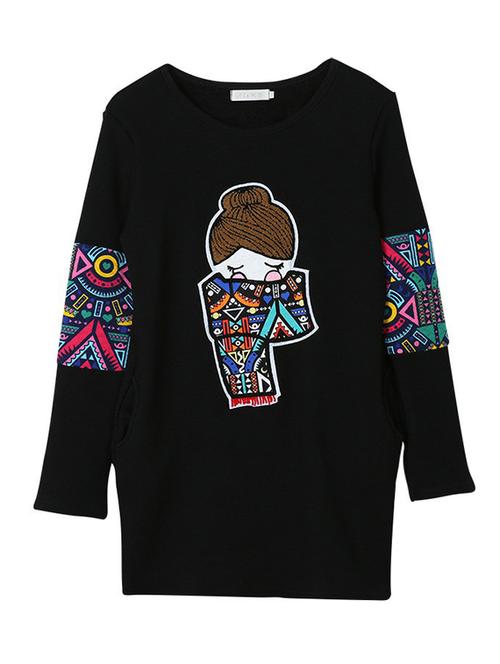 graphic print long sweatshirt - 15698199 - Very Small Image - 1