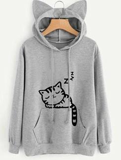 cat print hooded sweatshirt - 15698256 - Very Small Image - 1