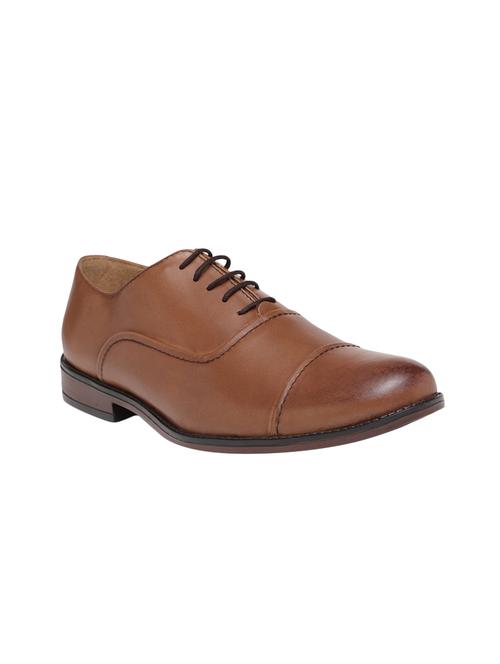 tan leather lace-up oxfords - 15699328 - Very Small Image - 1