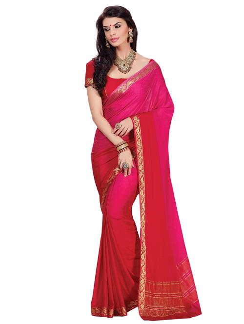 ombre zari border woven saree with blouse - 15700220 - Very Small Image - 1