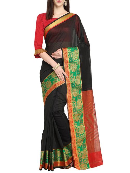 zari bordered saree with blouse - 15700578 - Very Small Image - 1