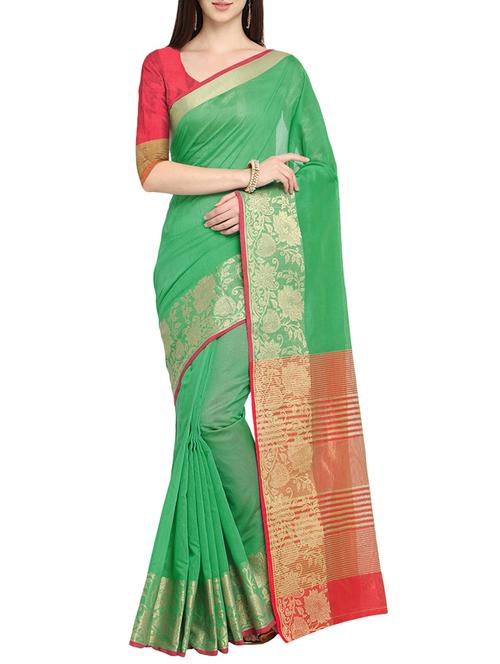 zari bordered saree with blouse - 15700583 - Very Small Image - 1