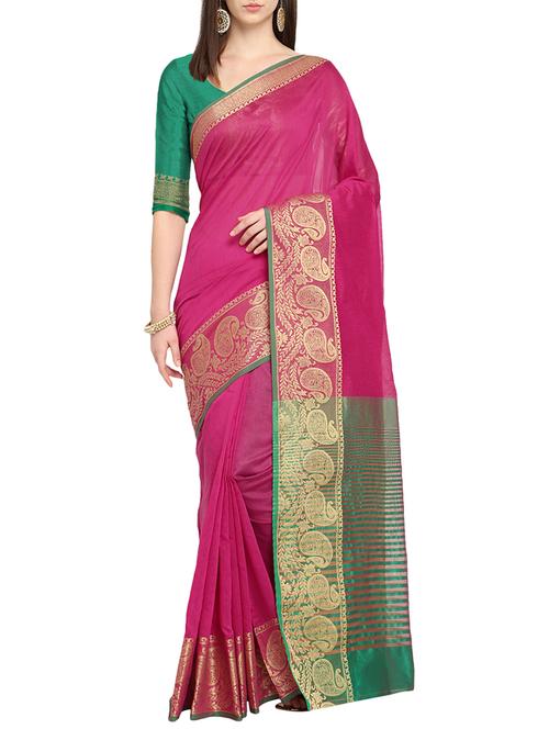 zari bordered saree with blouse - 15700584 - Very Small Image - 1