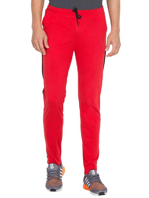 red cotton full length track pant - 15700969 - Very Small Image - 1