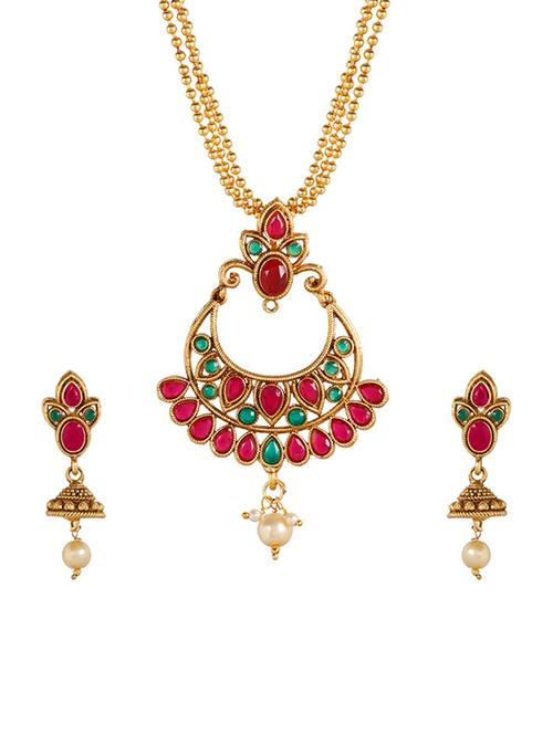 multi colored metal necklaces and earring - 15701041 - Very Small Image - 1
