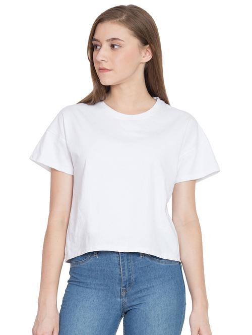 drop shoulder round neck tee - 15701180 - Very Small Image - 1