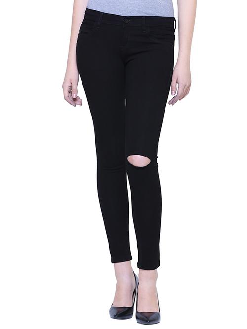 knee slit mid rise jeans - 15701218 - Very Small Image - 1