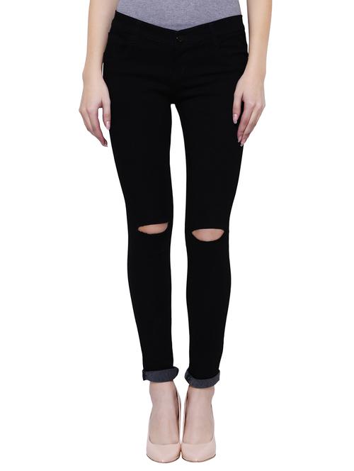 turn up hem knee slit jeans - 15701268 - Very Small Image - 1
