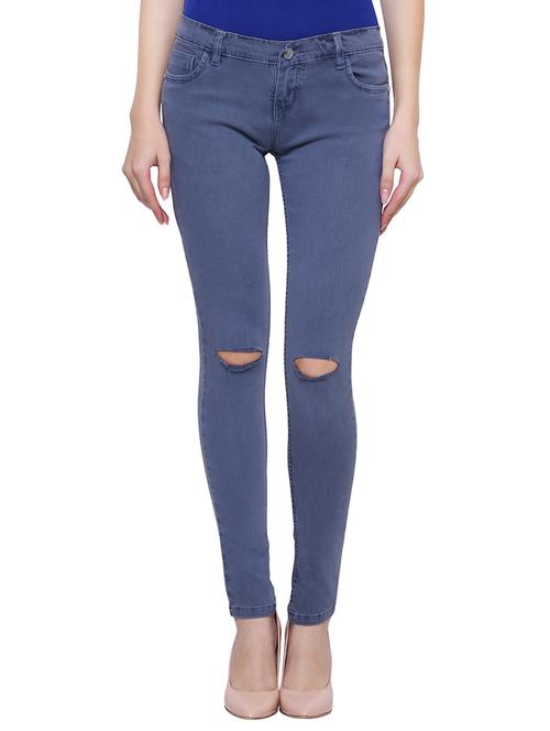 key slit mid rise jeans - 15701276 - Very Small Image - 1