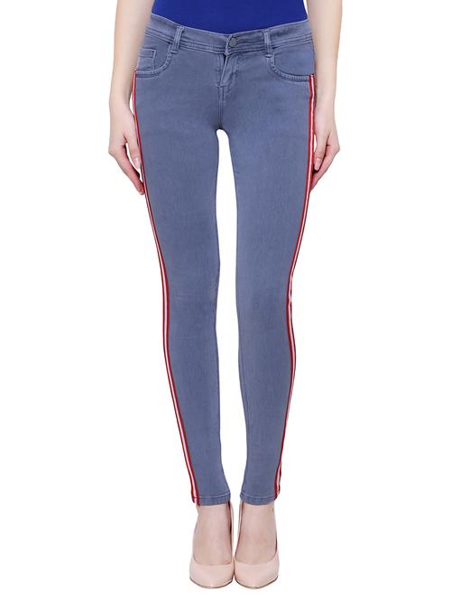 side taped mid rise jeans - 15701279 - Very Small Image - 1