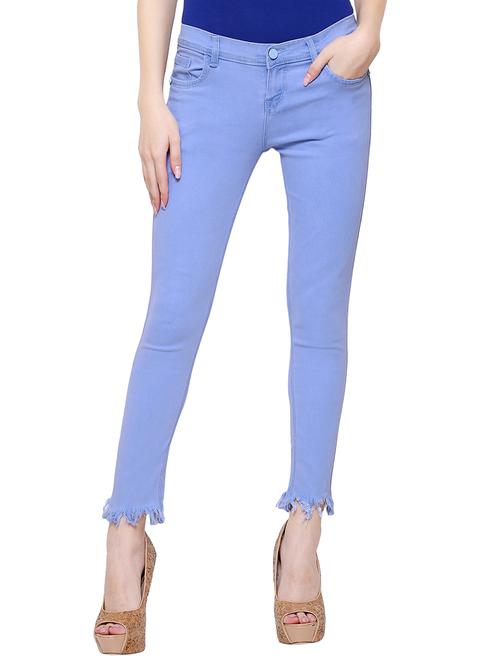 frayed hem mid rise jeans - 15701281 - Very Small Image - 1
