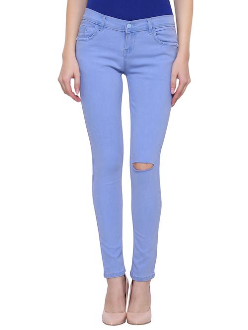 knee slit mid rise jeans - 15701283 - Very Small Image - 1
