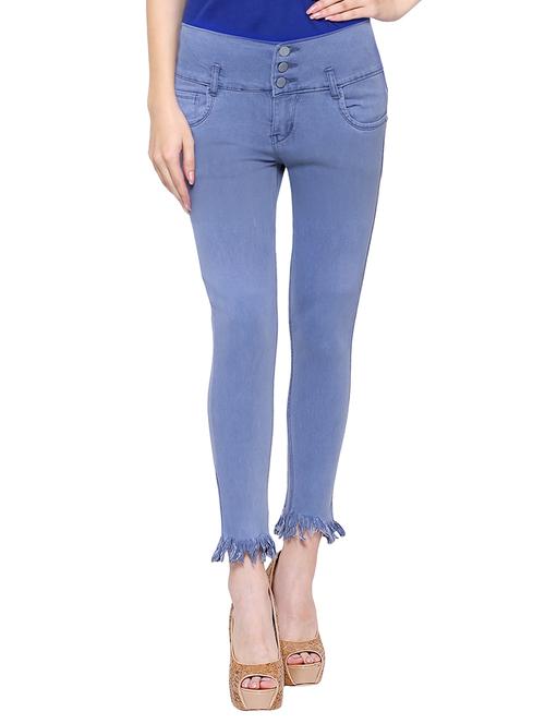 high rise frayed hem jeans - 15701297 - Very Small Image - 1