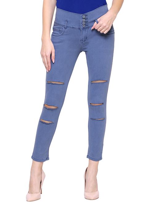 high rise ankle length jeans - 15701299 - Very Small Image - 1
