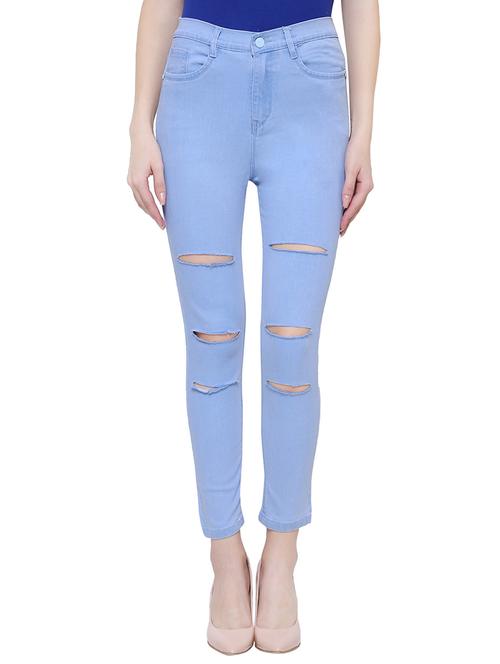 ladder ripped ankle length jeans - 15701305 - Very Small Image - 1