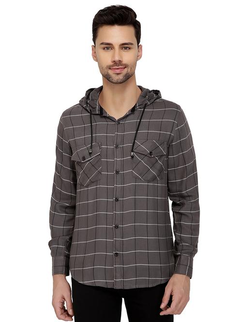 grey cotton casual shirt - 15701665 - Very Small Image - 1