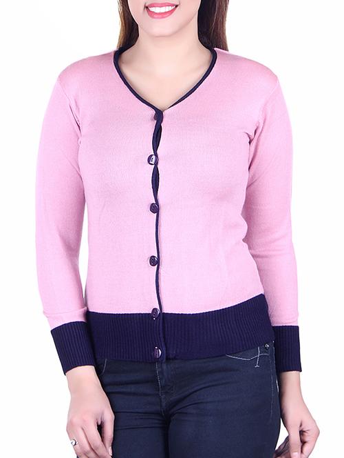 contrast piping detail cardigan - 15701831 - Very Small Image - 1